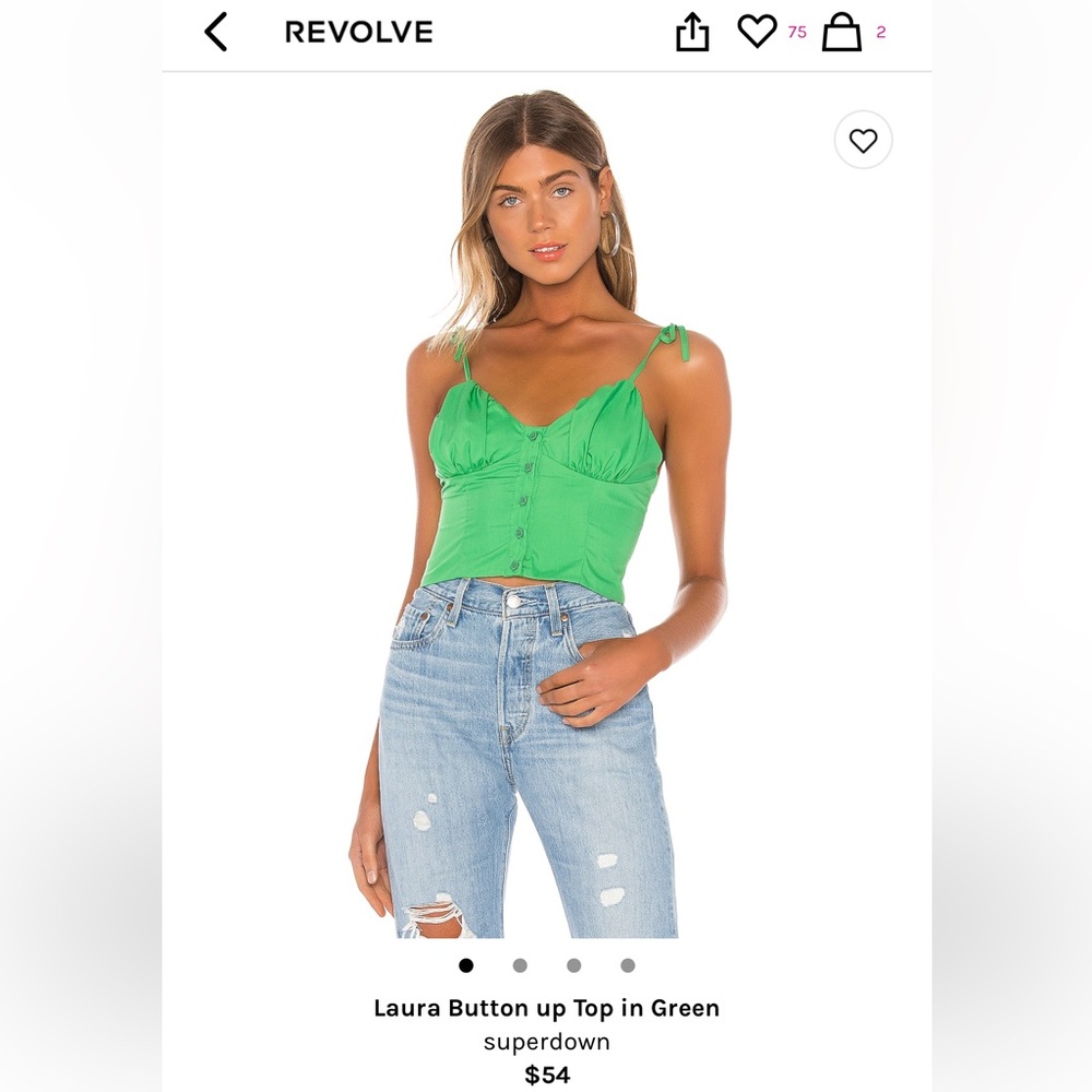 Superdown Button Down Crop Top